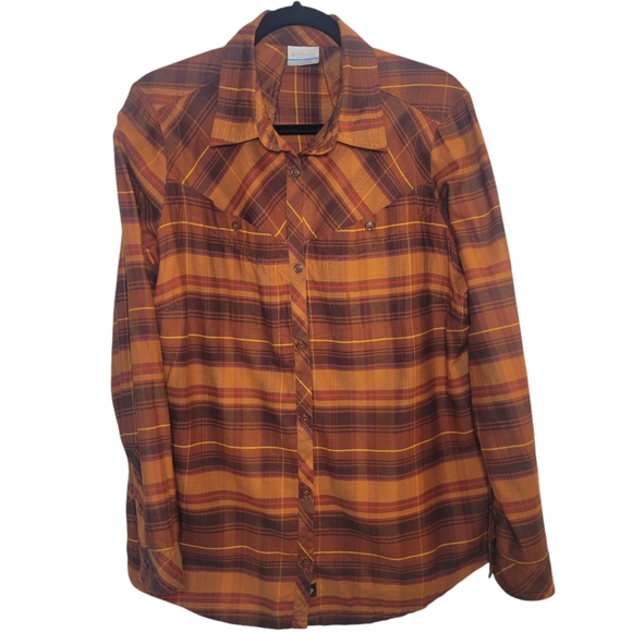 Columbia Tops - Columbia Plaid Button-Up Shirt Top Blouse Women's Size XL